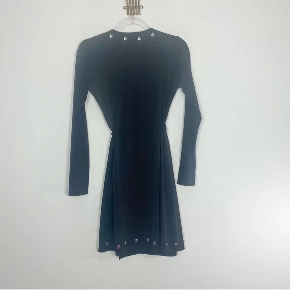 MICHAEL MICHAEL KORS NLACK EMBELLISHED WRAP-DRESS - Picture 10 of 11